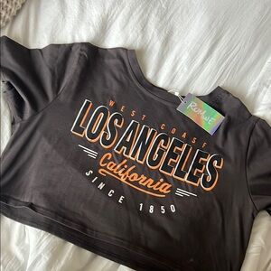 ROMWE Los Angeles Graphic Crop Top